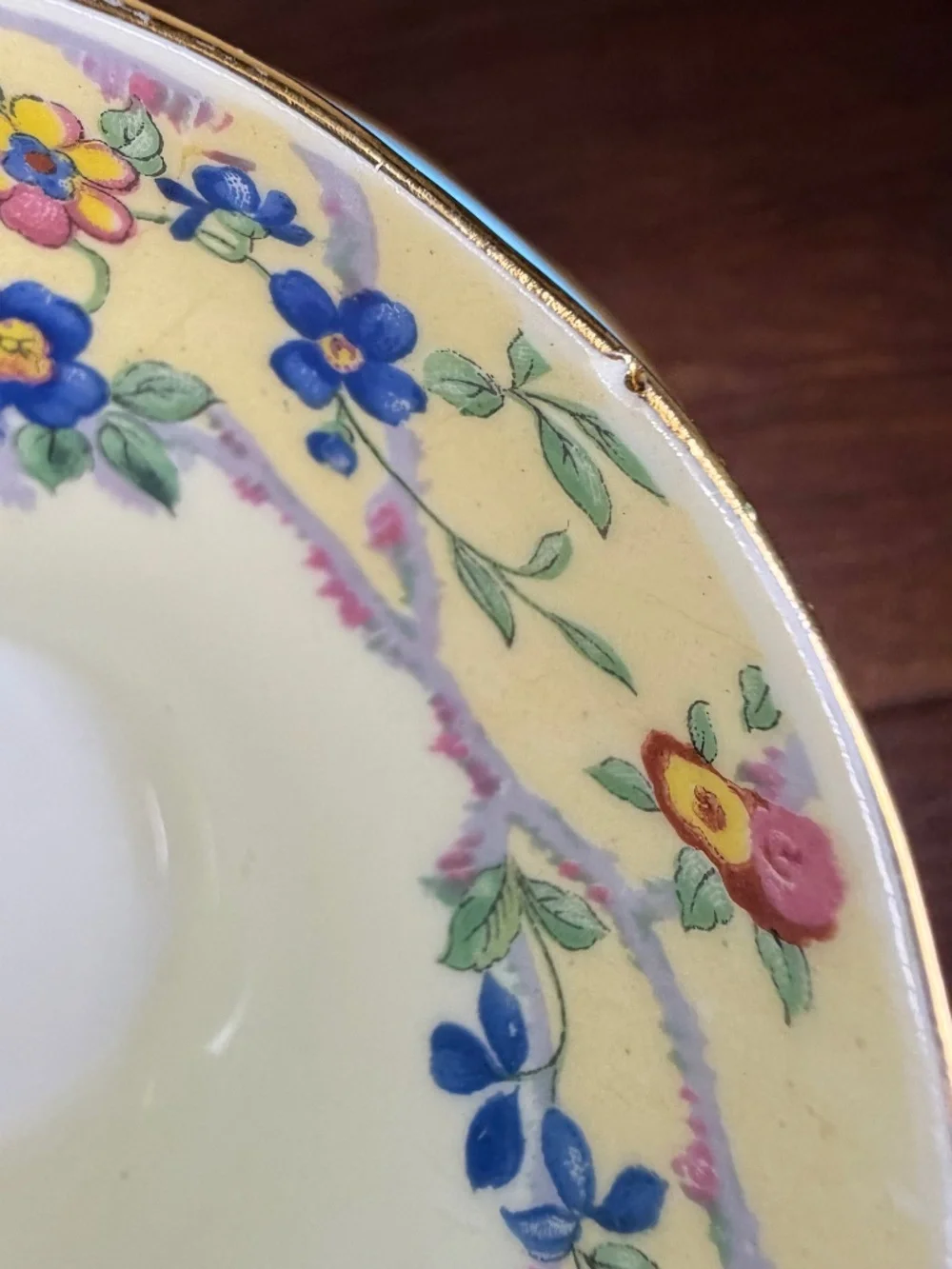 Vintage Aynsley Turquoise Teacup Saucer Set B5304 Cabbage Rose Gold Gilt 1960s